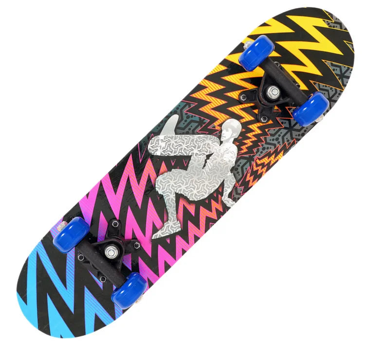 60CM Skateboard Beginner Kids Cartoon Skateboard Maple Wood Deck Skate Board Outdoor Long Board Double Rocker Skateboard Child