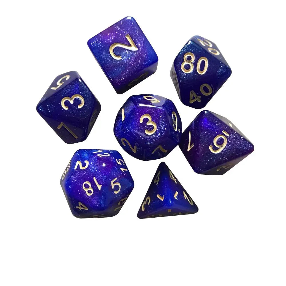 7-Die/Set New Acrylic Dice Set For TRPG DND Polyhedral 7-Die Lidescent Glitter Digital Dice Entertainment Game Accessories
