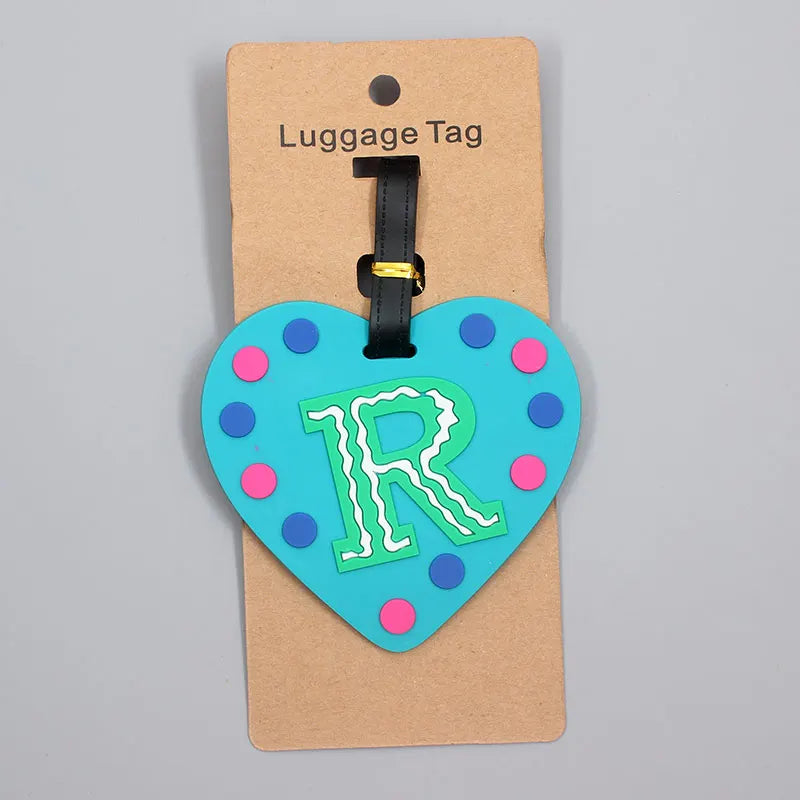 Newest Cute 26 Letters Luggage Travel Accessories Tag Silica Gel Suitcase ID Addres Holder Baggage Boarding Tag Portable Label