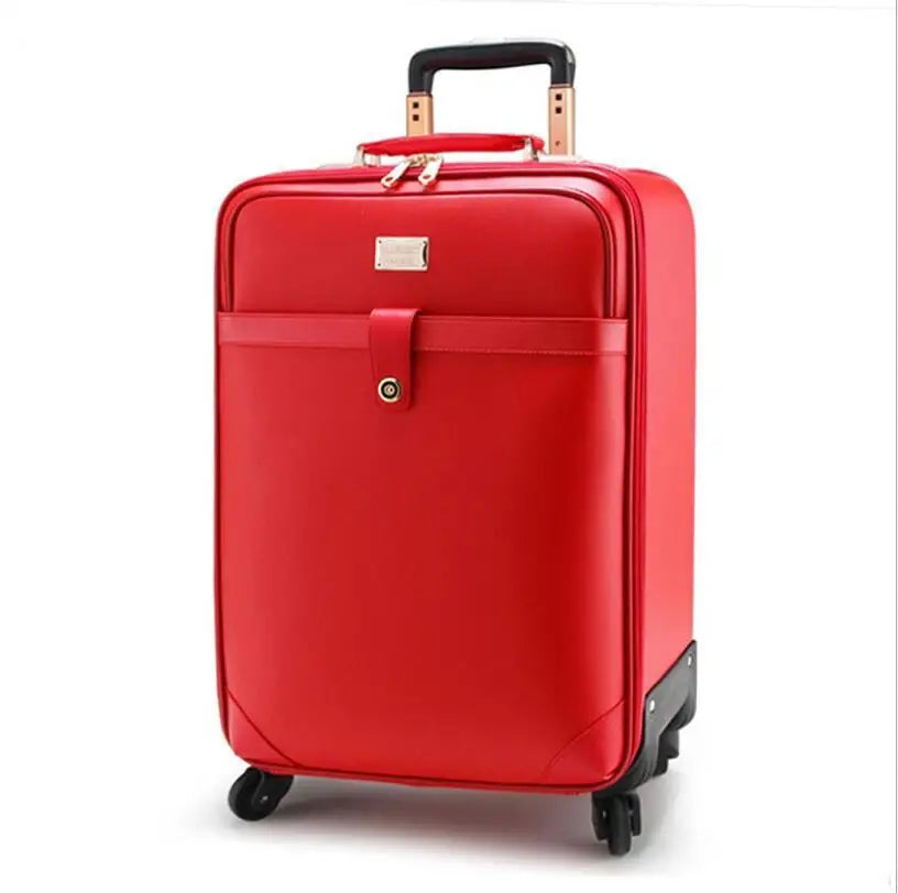 24 Inch Spinner suitcase Travel Rolling Luggage Suitcase Leather Business Spinner Travel Rolling Luggage bag trolley bags wheels