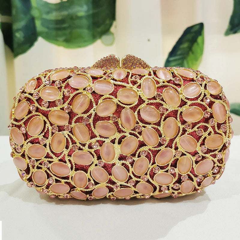 Large Stone Blue Evening Bags Diamond Silver Metal Bridesmaid Purses  Crystal Handbags Luxury Women Rhinestone  Money Wallets