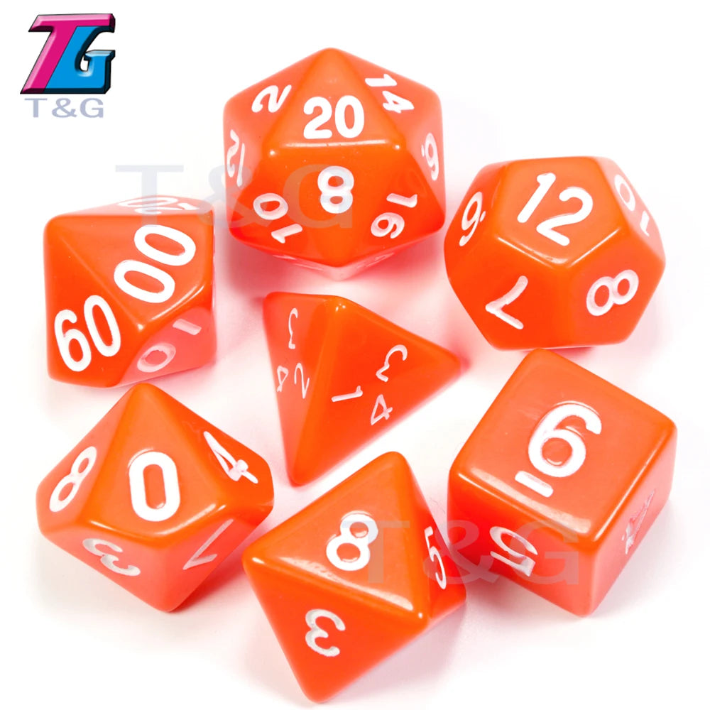 Wholesales 7pc/lot Dice Set Polyhedral D4,D6,D8,D10,D10%,D12,D20 Colorful Accessories for Board Game,DNDGame, RPG 25 Colors
