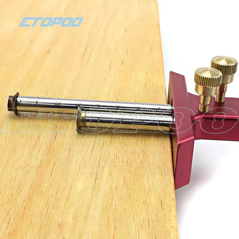 Stainless Steel Woodworking Marking Gauge European Double Head Mortise Gauge Scriber Blade Scriber Ruler Wooden Scribe-Line