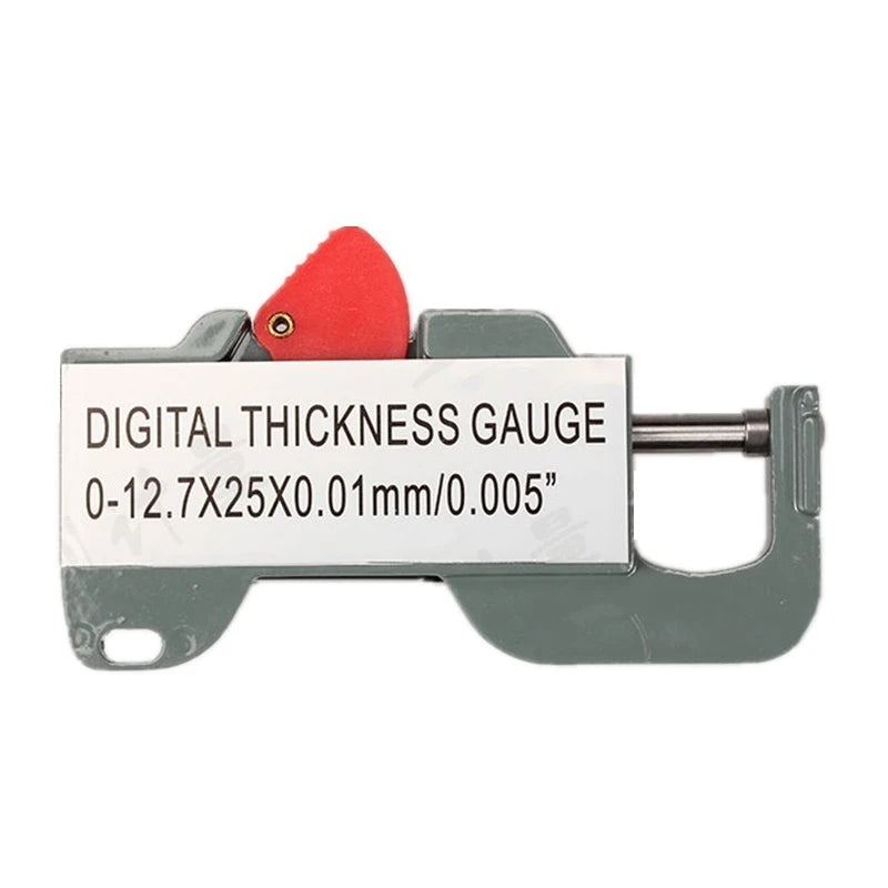 Digital LCD Thickness Gauge Micrometer 0-12.7mm X 25mm X 0.01mm Horizontal Measurement Tool for Paper Rubber Fabric Width