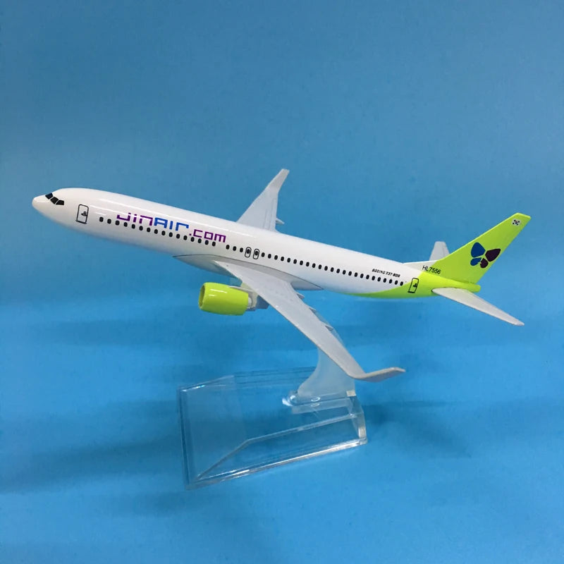 JASON TUTU 16cm Korean JINAIR Boeing 737 Plane Model Airplane Model Aircraft Model Diecast Metal 1:400 Airplanes Plane Toy Gift