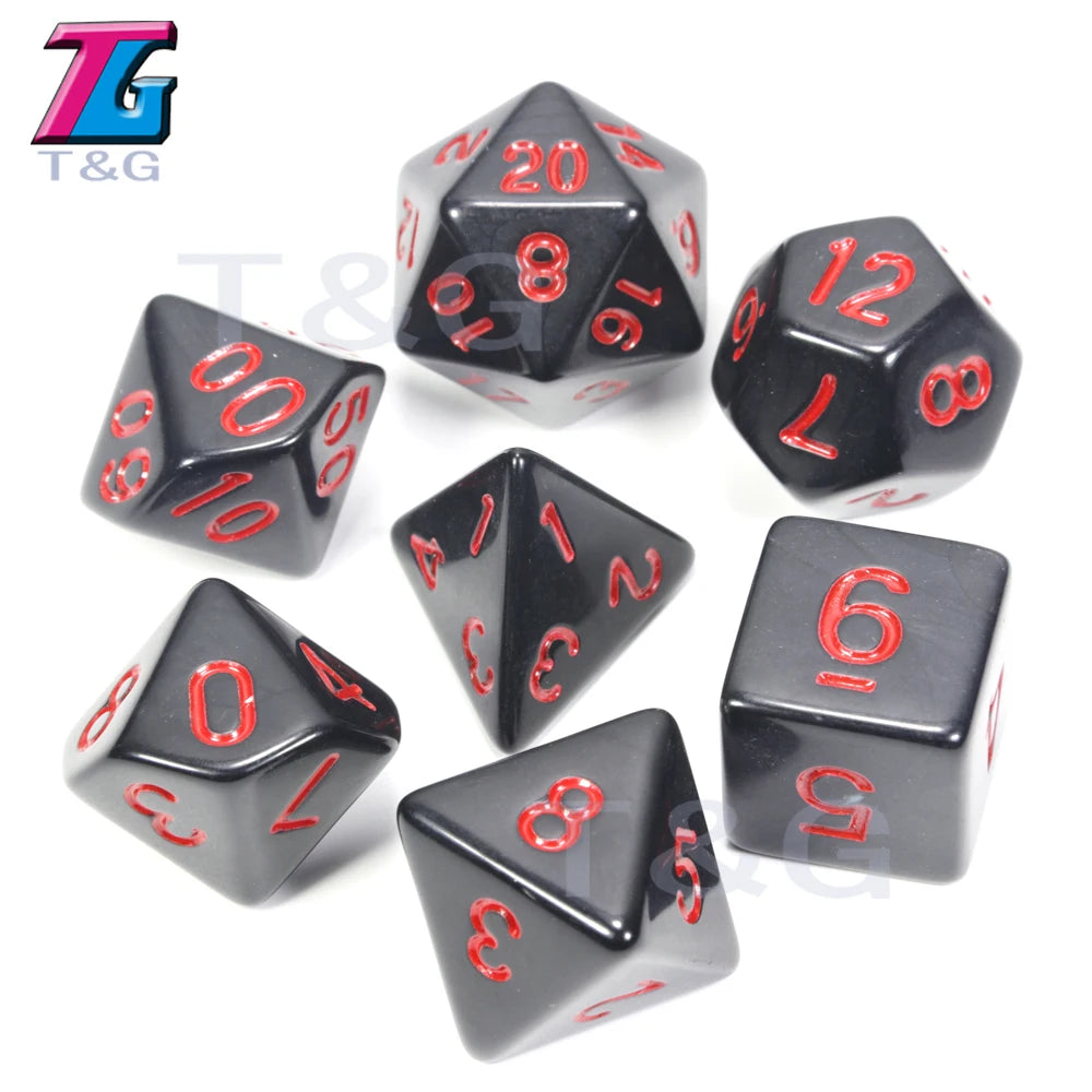Wholesales 7pc/lot Dice Set Polyhedral D4,D6,D8,D10,D10%,D12,D20 Colorful Accessories for Board Game,DNDGame, RPG 25 Colors