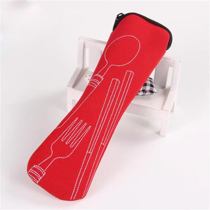 Portable Tableware Bag Cutlery Bag Dinner Set Travel Packaging Storage Box Dinnerware Picnic Fork Spoon Bag