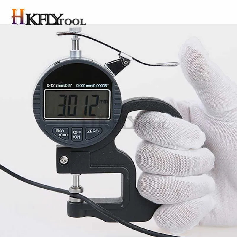 0.001mm/ 0.01mm Digital Display Thickness Gauge Meter 12.7mm Portable LCD Electronic Thickness Tester