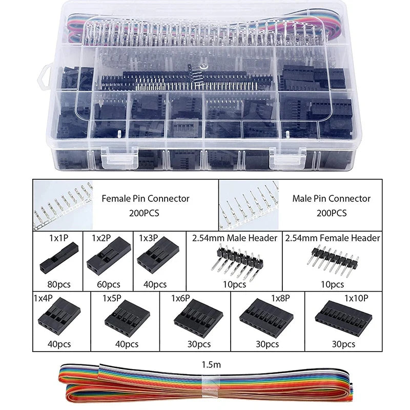 SN-28B 0.1-1mm² Crimping Pliers Tool Set-1550pcs 2.54mm Dupont Connectors And Crimp Pins，460pcs 2.54mm JST-XH JST Connector Kit