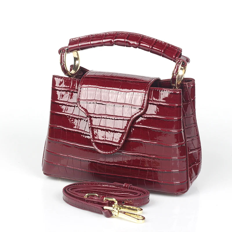 TOPHIGH Luxury Design Handbags For Women Ostrich/Snake/Crocodile Pattern Leather Shoulder Bags for Party Hot Sales Bolsas