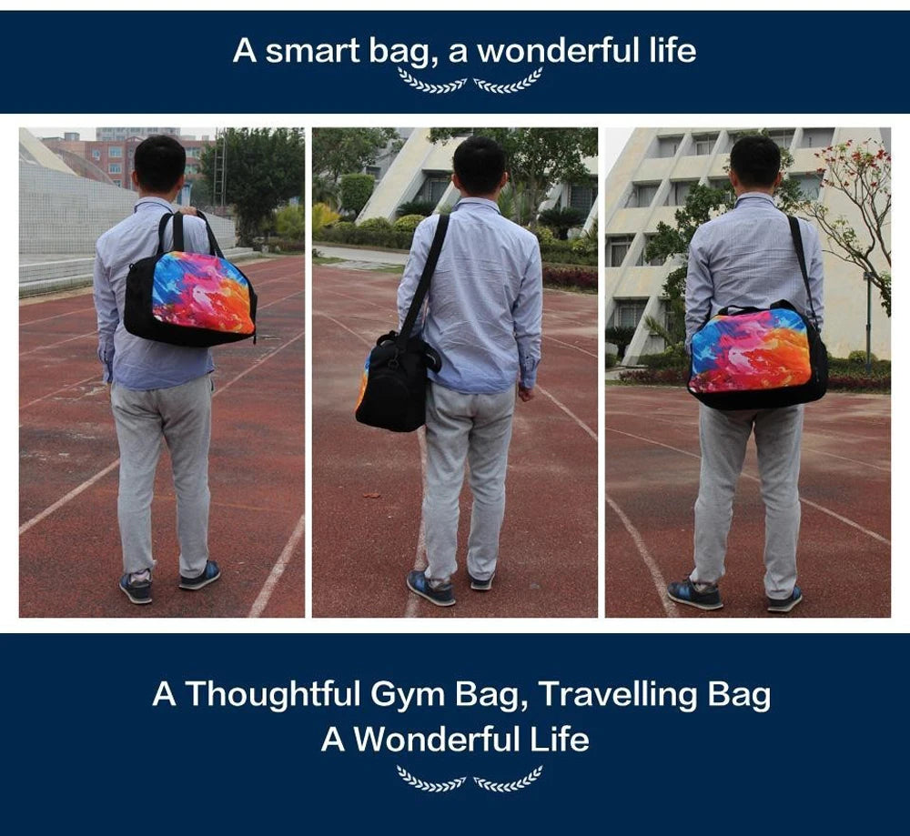 Duffel Bag Travel Bag Colorful Parrot Lizard Cabrite Print for Men Women Valise Sport Gym Bag