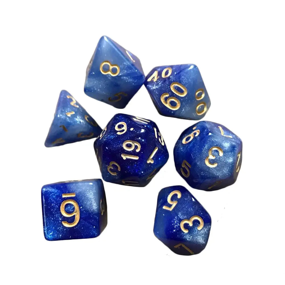 7-Die/Set New Acrylic Dice Set For TRPG DND Polyhedral 7-Die Lidescent Glitter Digital Dice Entertainment Game Accessories