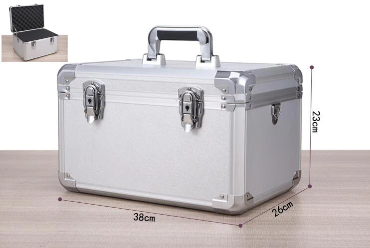 Toolbox Aluminum Alloy Suitcase Instrument Box Equipment File Box Cosmetic Case Tool Box with Sponge