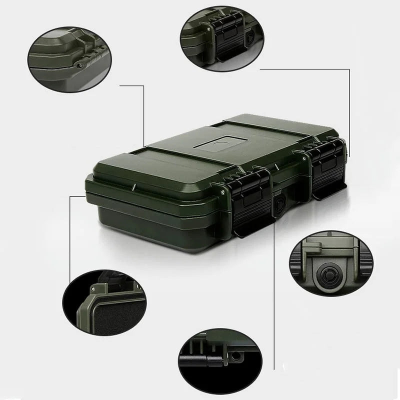 Shockproof Sealed Safety Case Toolbox Airtight Waterproof Tool Box Instrument Case Dry Box with Pre-cut Foam Lockable