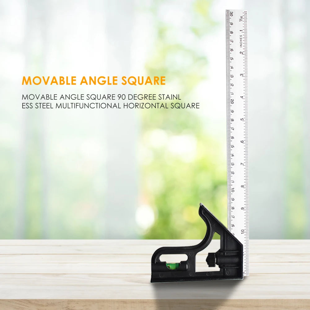 Square Right Angle Ruler Woodwork Protractor Engineers Carpenter Straightedge Multi Combination Measuring Tools