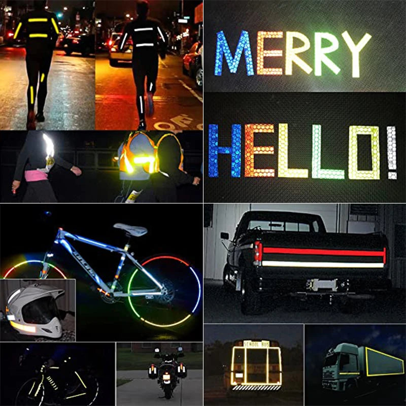 8m Bike Wheels Reflective Stickers Cycling Reflect Strip Adhesive Tape for MTB Bicycle Warning Safety Decor Sticker