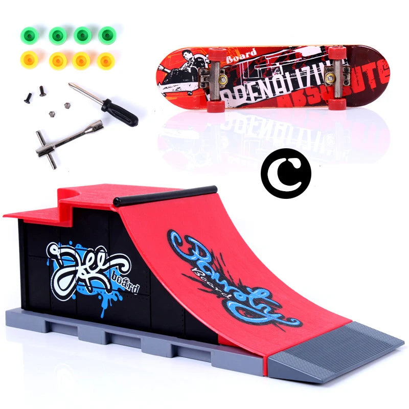 Finger Skateboards Skate Set Toy Skate Park Ramp Set Parts for Tech Practice Deck Funny Interior Extreme Sport Fingers Training