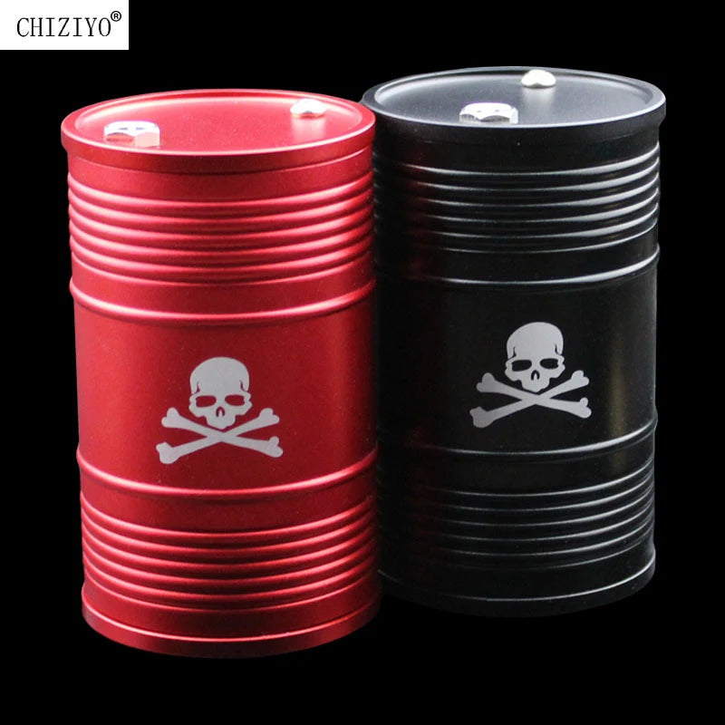 Creative Oil Drum Shape Skull Car Ashtray Alloy With Lid Rotating Holder Cigarette Smoke Remover Cup Interior Accessories