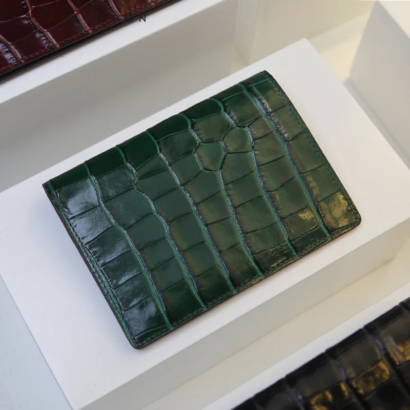 Hiram Beron Personalized Passport Cover Luxury Anti RFID Leather Embossed Crocodile Pattern Luxury Wallet Dropship