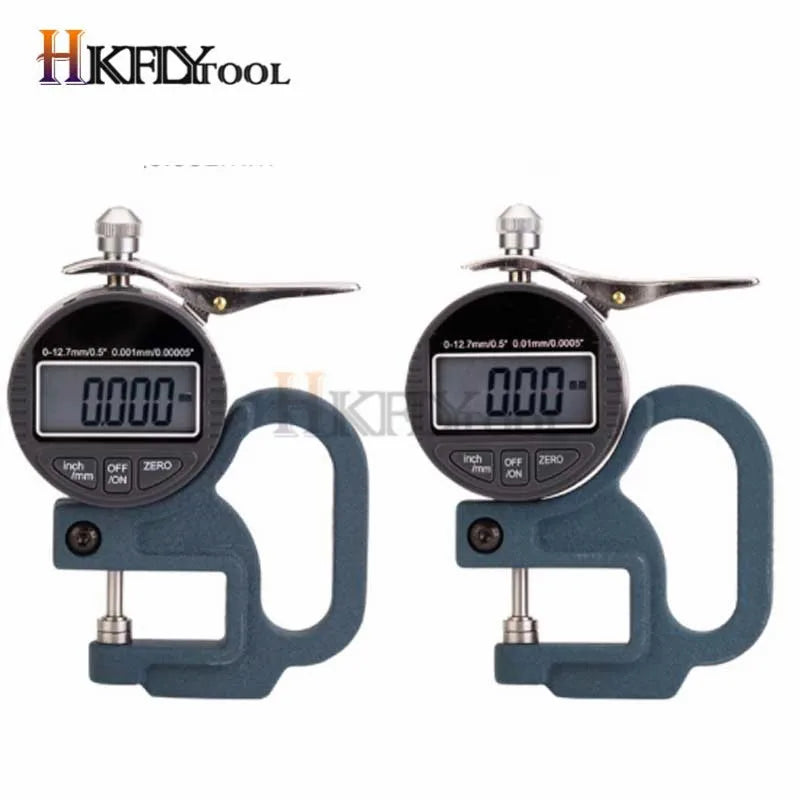 0.001mm/ 0.01mm Digital Display Thickness Gauge Meter 12.7mm Portable LCD Electronic Thickness Tester
