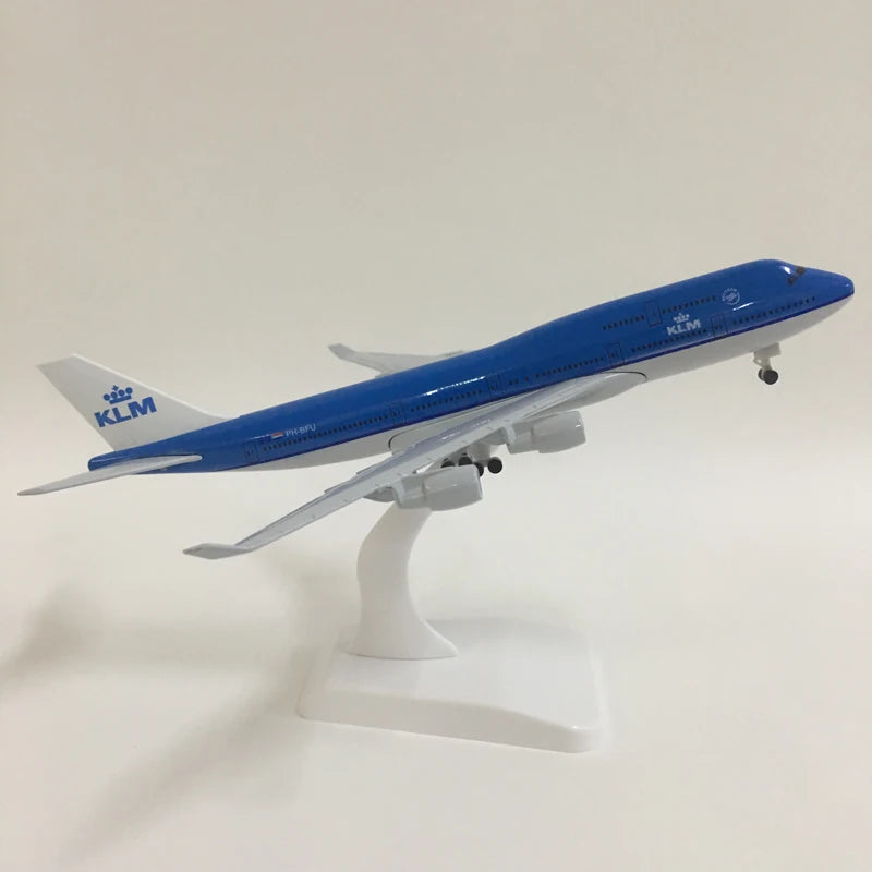 JASON TUTU 20CM KLM Royal Dutch Boeing 747 Aircraft Model Planel Airplane Diecast Metal 1/300 Scale Planes Collect Gifts