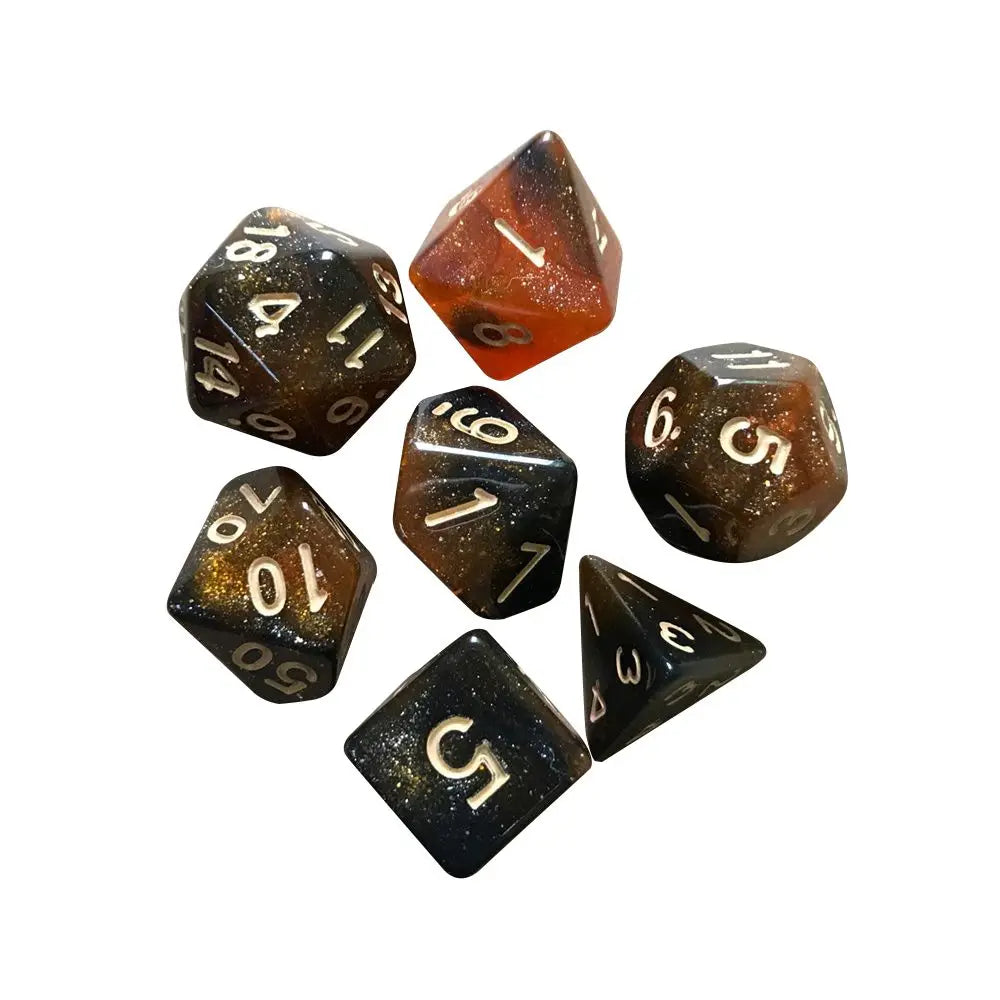 7-Die/Set New Acrylic Dice Set For TRPG DND Polyhedral 7-Die Lidescent Glitter Digital Dice Entertainment Game Accessories