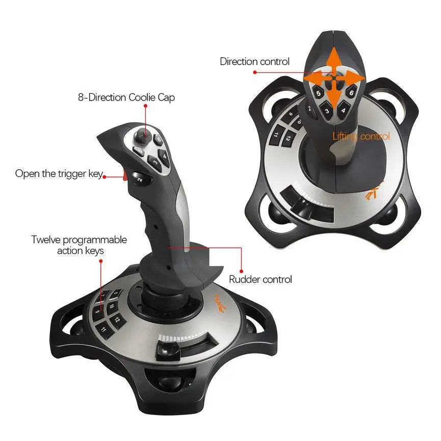 2023.For PXN-2113 Flight Simulator Gamepad Vibration Controller USB Wired Gaming Joystick Joypad For PC/Desktop Game Accessories