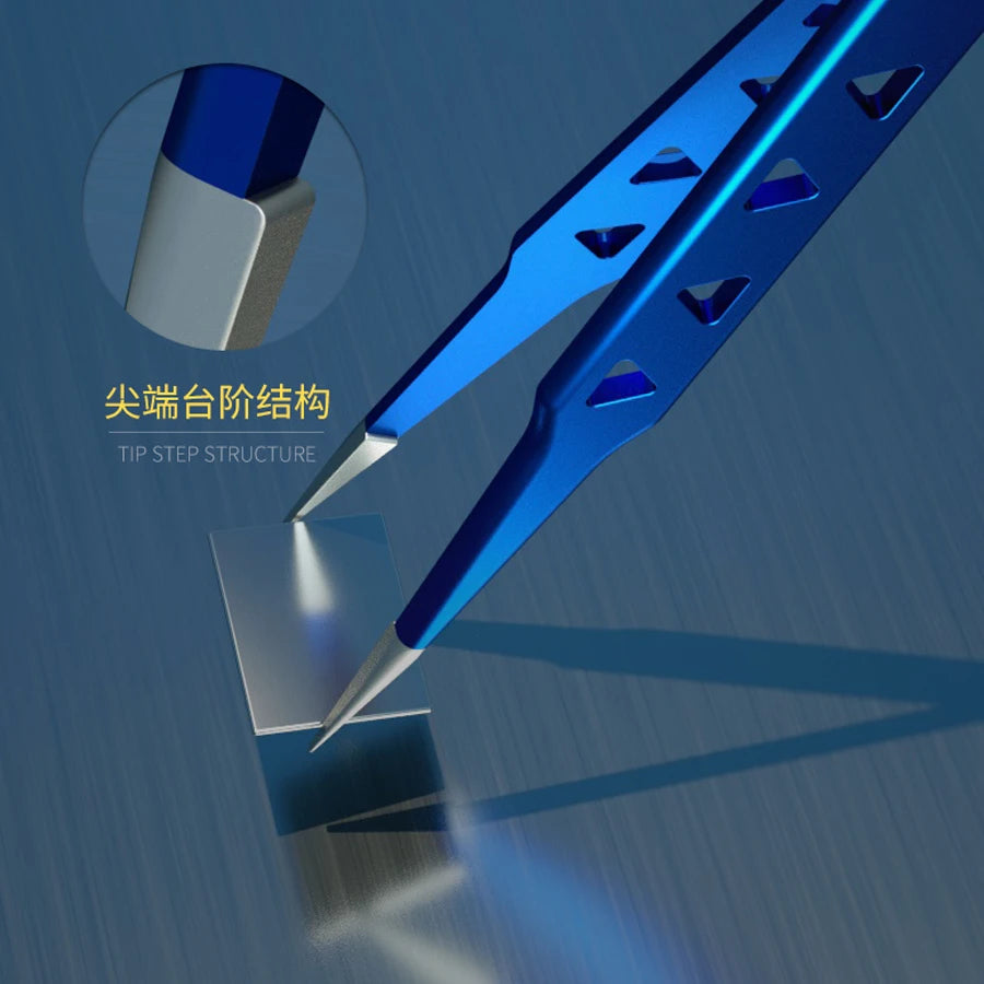MECHANIC hollow heat-dissipating tweezers, lengthened thickened high hardness tweezers for repairing mobile phone PCB IC tweezer