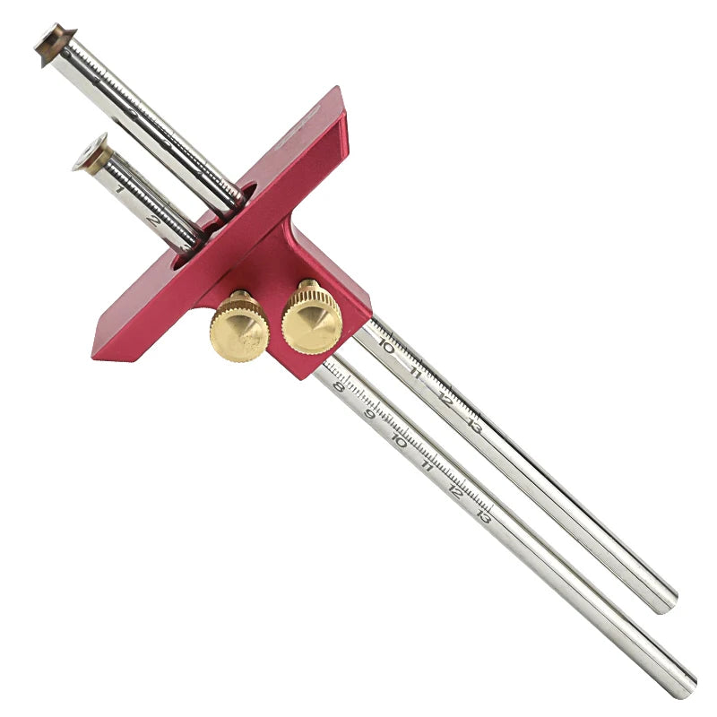 Stainless Steel Woodworking Marking Gauge European Double Head Mortise Gauge Scriber Blade Scriber Ruler Wooden Scribe-Line