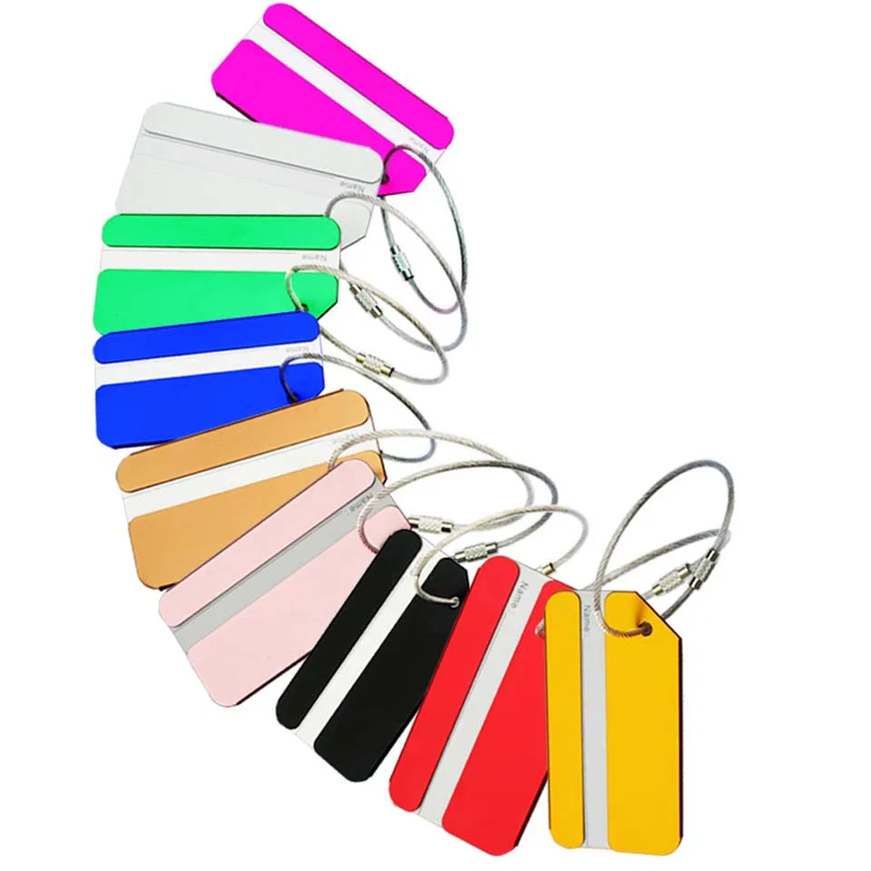 1PC Aluminium Metal Travel Accessories Luggage Baggage Suitcase Backpack Bags Address Tags Name Label Holder for Women Men