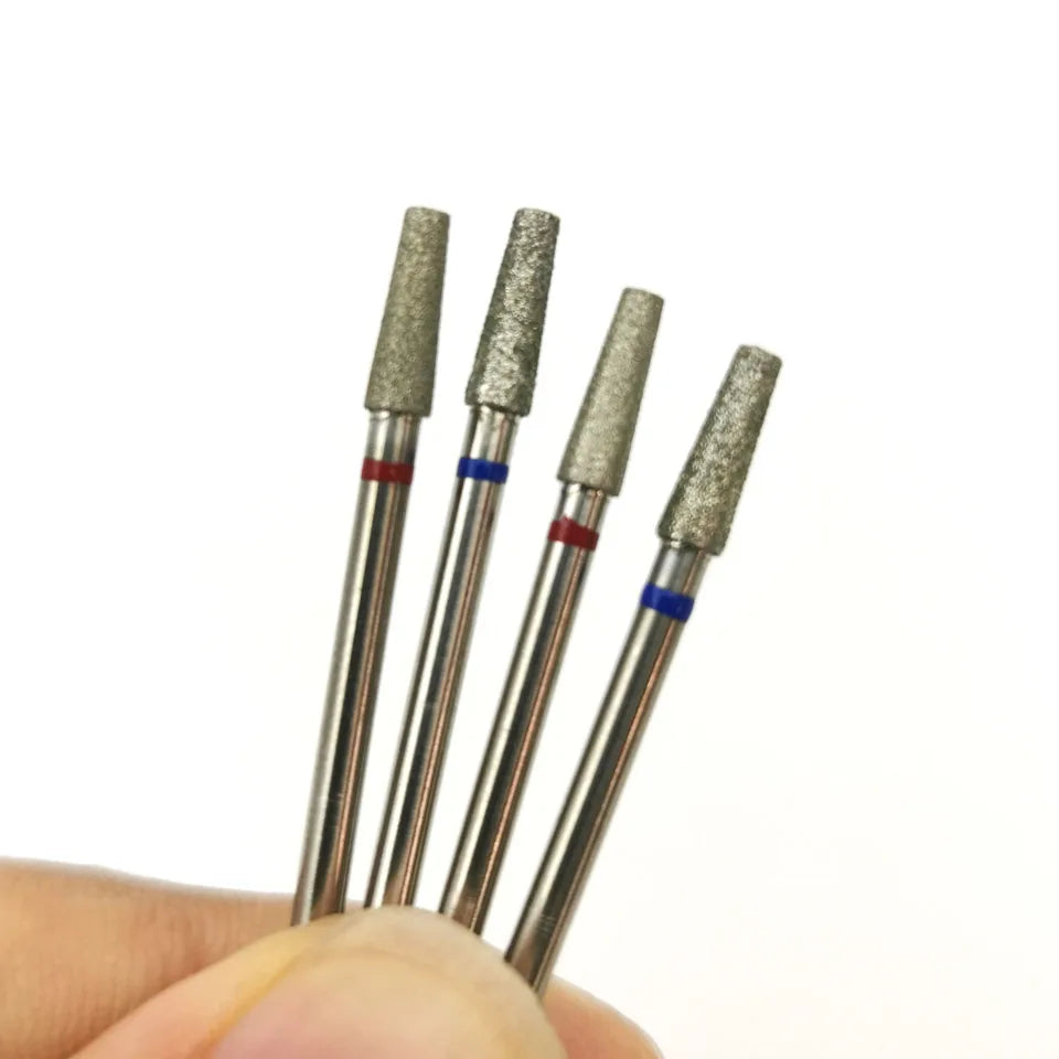 HYTOOS 10pcs/pack 3*9mm Tapered Diamond Cuticle Bit 3/32 Nail Drill Bits Manicure Drills Nails Accessories Tools