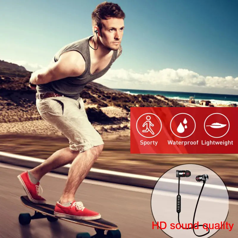 5.0 Bluetooth Wireless headphones Bass HIFI Headset Neckband Sport Stereo Earphone With Microphone Headphones for all smartphone