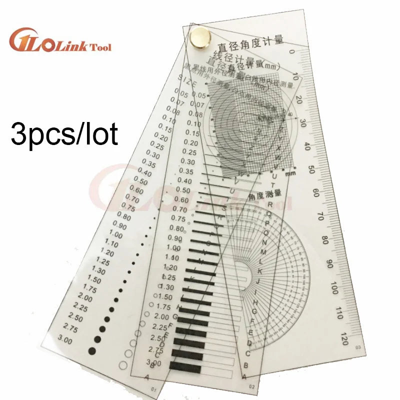 1sets Gauge Point Gauge Transparent Film Stain Card Comparison Card Stain Crack Contrast PET Dot Line Surface Quality Inspection