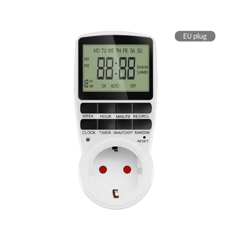 TM02 Electronic Digital Timer Kitchen Timer Socket Outlet 230V 110V 12/24 Hour Cyclic Outlet Programmable Timing EU FR US Plug