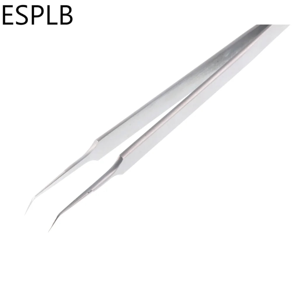 Ultra Thin Fly Line Tweezers 0.15mm AT-11JP Straight/AT-15JP Curved Stainless Steel Industrial Precision Tweezers