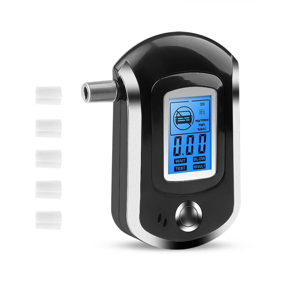 Smart Digital Breath Alcohol Tester LCD Screen Manual Breath Drunk Driving Analyzer LCD Screen Professional AT6000