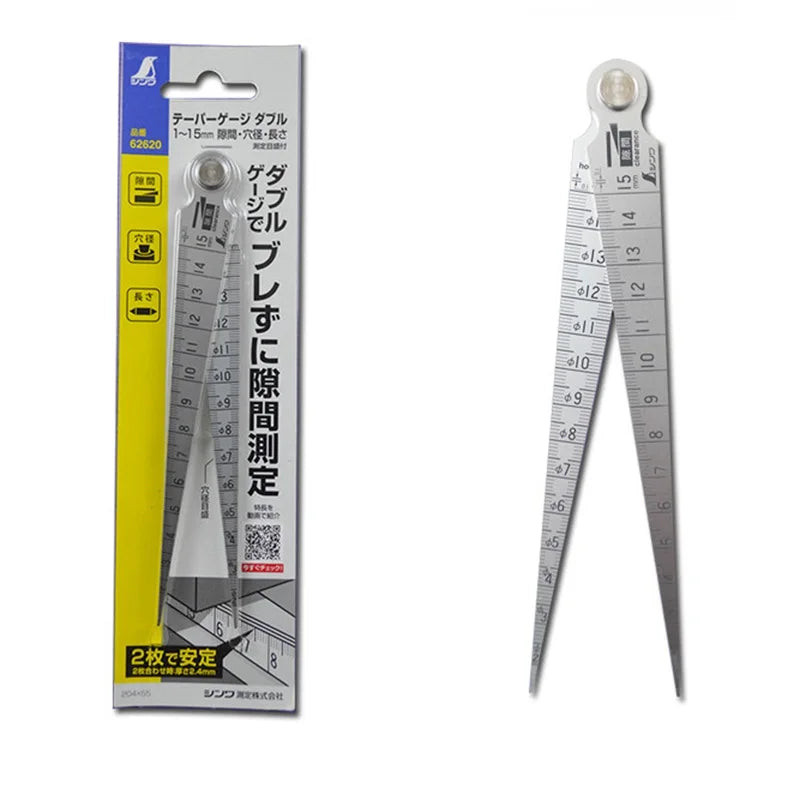 SHINWA Penguin Taper Gauge Hole Ruler Wedge Feeler Inner Diameter Gap Dimension Measuring Tool 62600-62620 1PCS