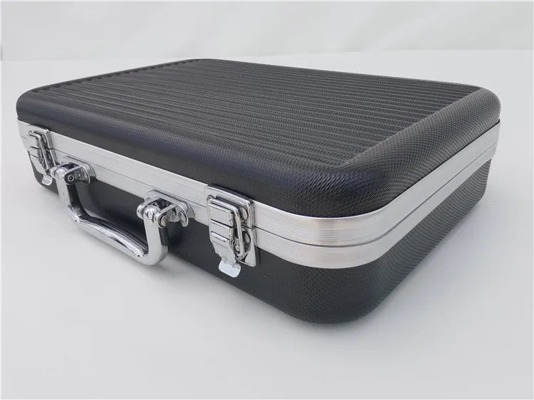 Portable Toolbox Plastic Aluminum Alloy Suitcase Impact Resistant Storage Box Safety Instrument Case with Sponge Lining