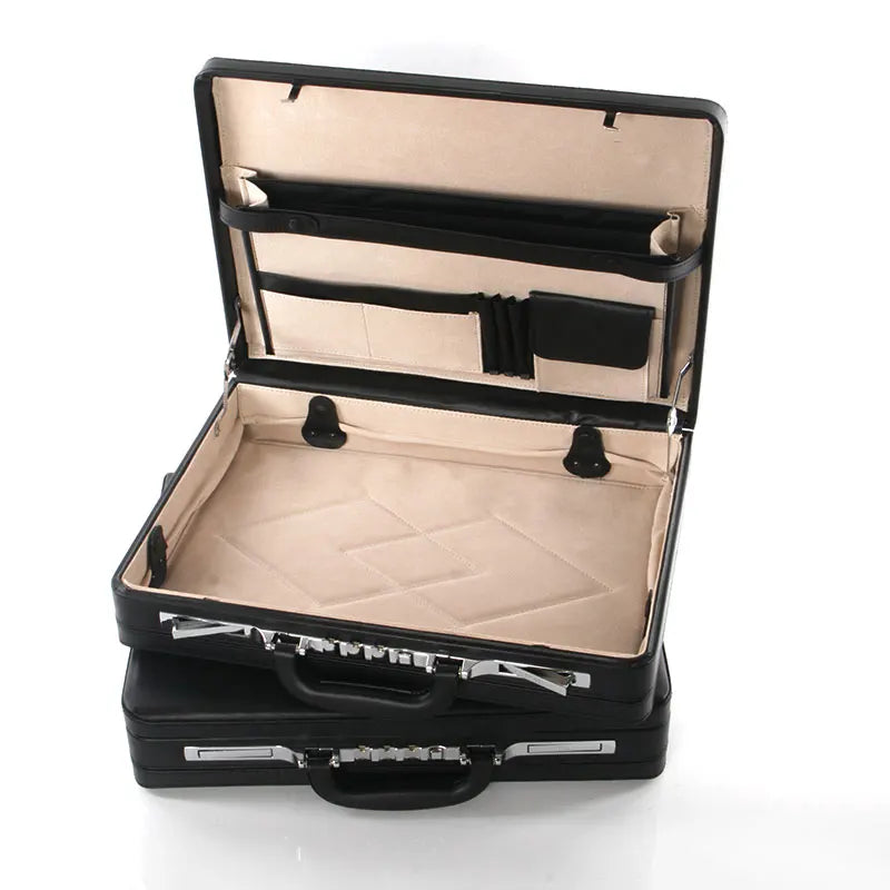 New business men leather travel luggage bag messenger 14/18 inch valise computer carry on suitcase box black fashion pu case