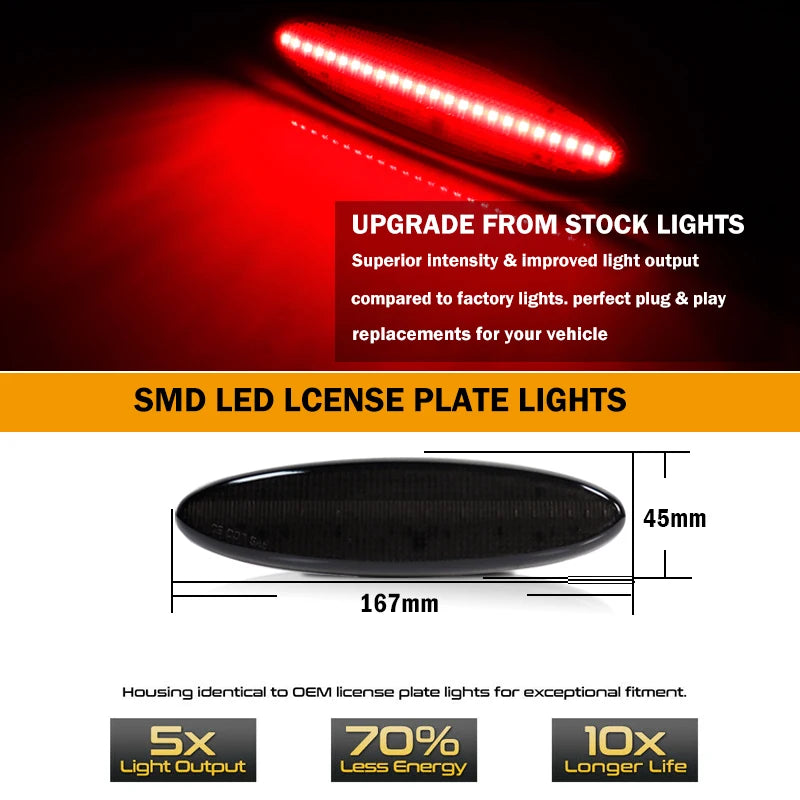 LED Rear Bumper Side Marker Indicator Lights For 1997-2004 Chevrolet Corvette C5 Fender Flare Light Parking Light Driving Light