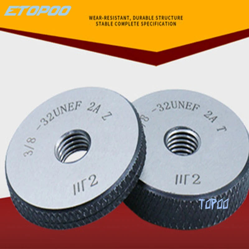 2pcs/set American Standard Thread Ring Gage TPI Thread Ring Gauge GO-NOGO RING GAUGE 1/8 1/4 3/8 1/2 3/4 7/8 UNC UNF UNEF Gauge