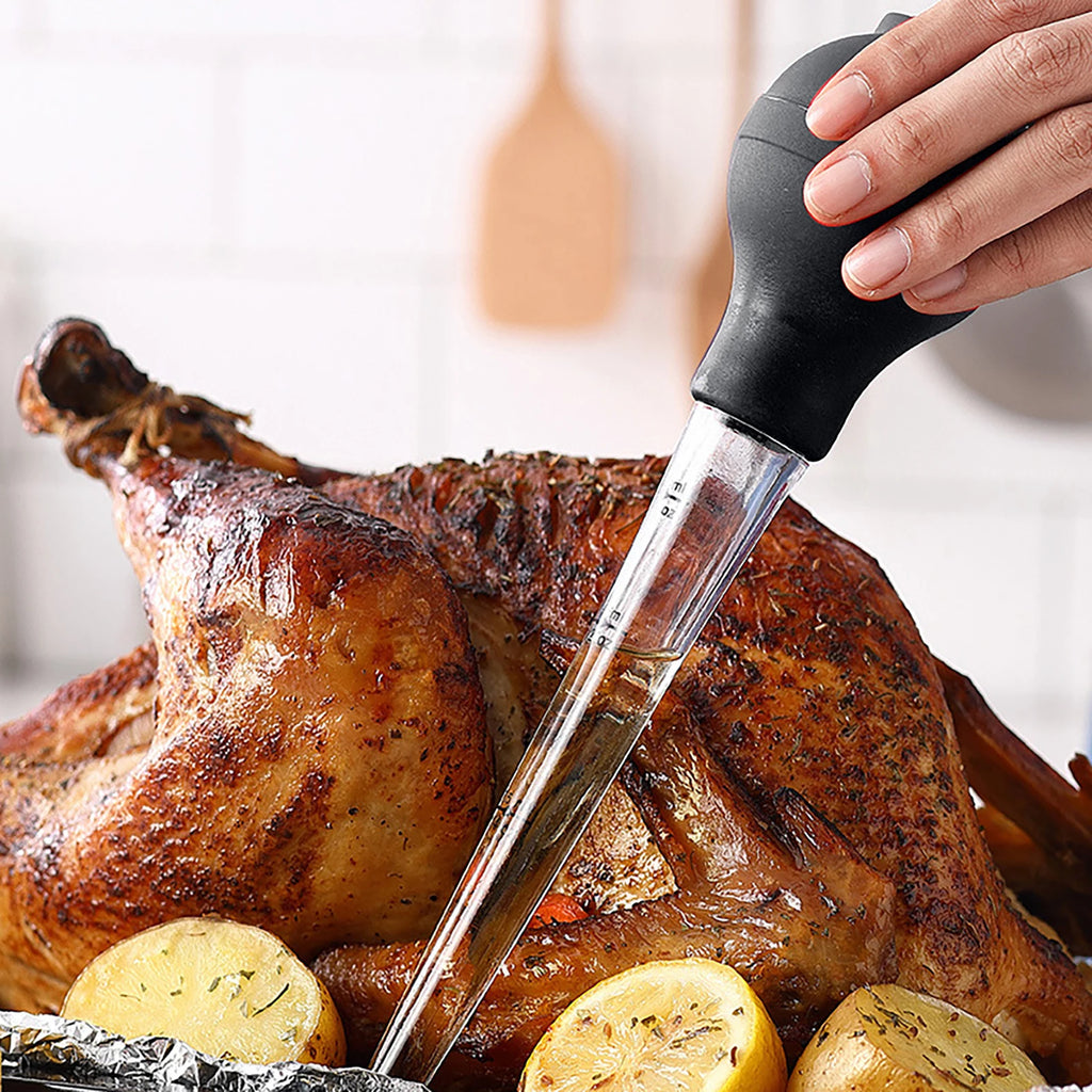 Turkey Baster Oil Dropper Syringe Set for Cooking Meat Marinade Injector for Bacon, Brine, Beef, Roasting Juices for Poultry