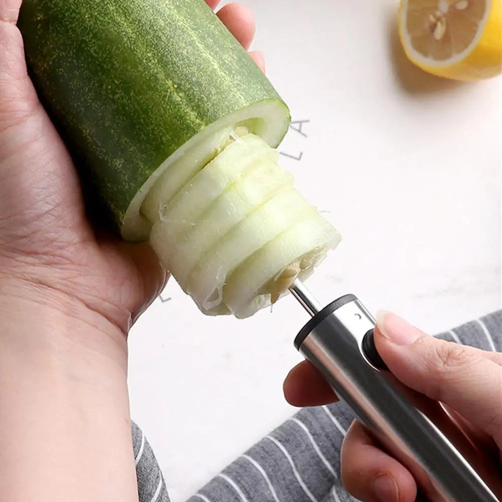 4pcs Replaceable Head Vegetable Spiral Cutter Vege Drill Spiralizer Digging Device Corer Device Corer For Stuffed Vegetables