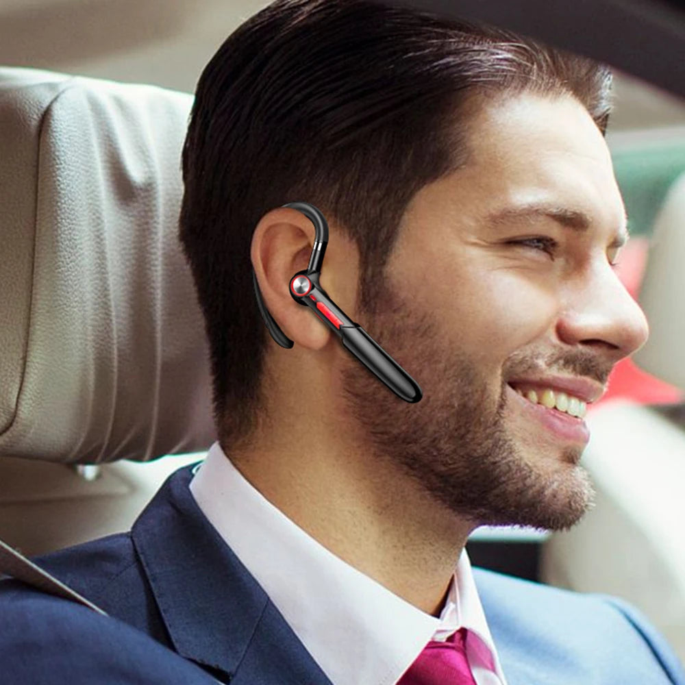 Wireless Headset Business Earphone Handsfree Bluetooth-Compatible 5.0 Headset Fingerprint Touch HIFI Earpiece With Mic HD Call