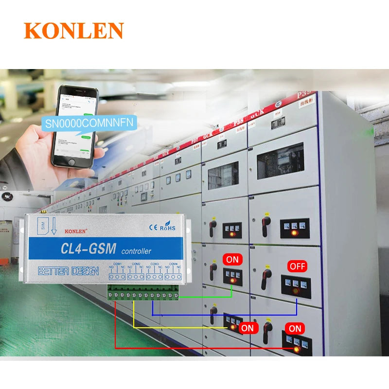 CL1 CL4 GSM Relay Controller SMS Call Remote Control Power Switch Home Automation for Gates Electric Door Opener Lock Pump Motor