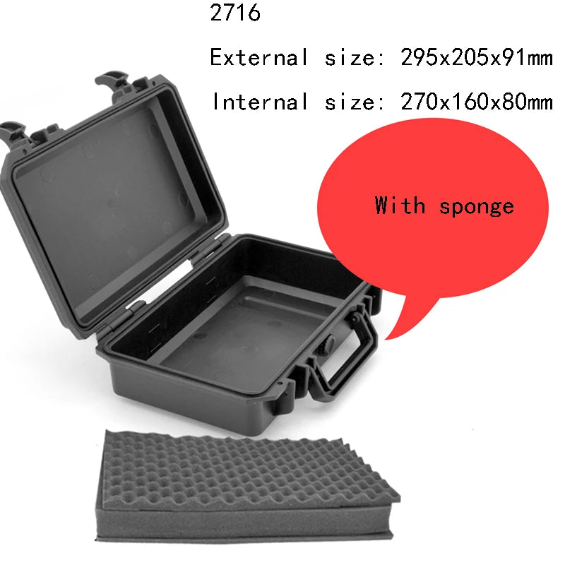 ABS Plastic Safety Equipment Tool Box Waterproof Sealed ToolBox Impact Resistant Tool Case Suitcase with Pre-cut Sponge