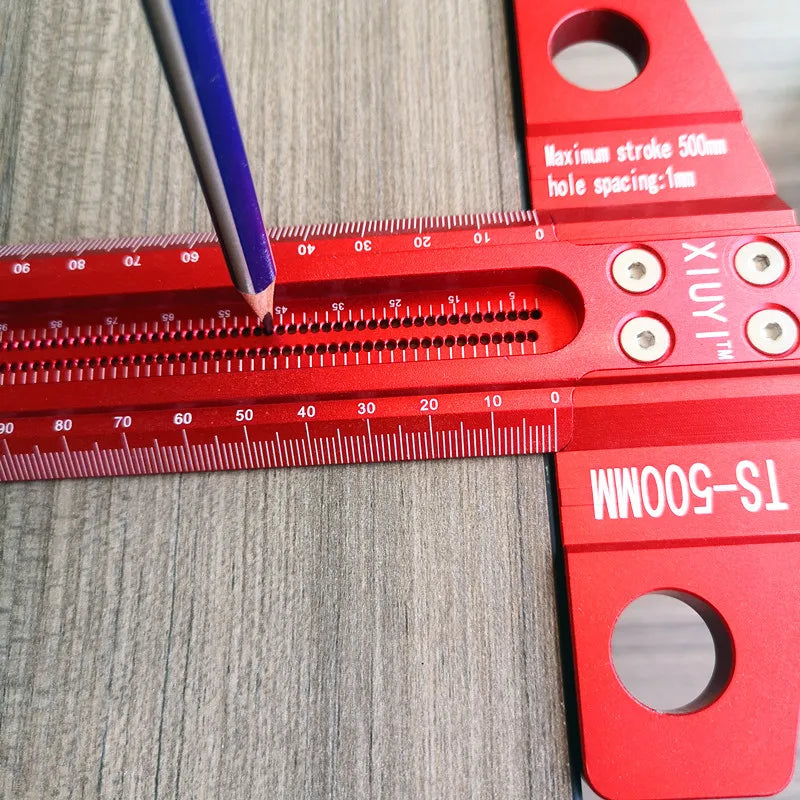 Woodworking Scribe 60-600mm T-type Ruler Scribing Ruler Aluminum Alloy Line Drawing Marking Gauge DIY Measuring Tools