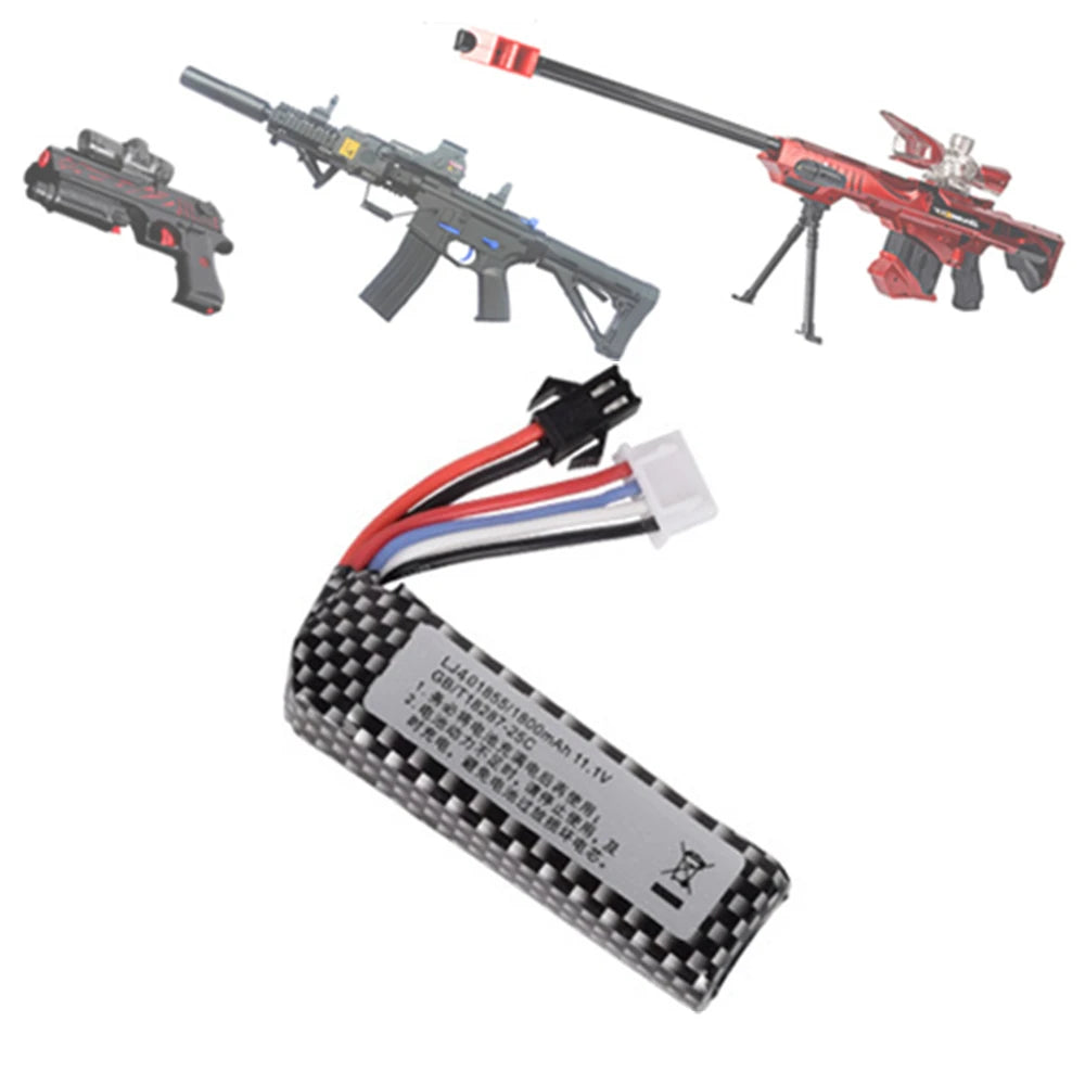 Water Gun 3S 11.1V 1800mAh 25C 401855 lipo Battery+ USB Charger Set for M4/AK Mini Airsoft BB Air Pistol Electric Toys RC Parts