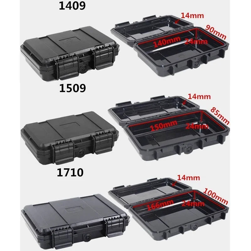 Shockproof Sealed Safety Case Toolbox Airtight Waterproof Tool Box Instrument Case Dry Box with Pre-cut Foam Lockable