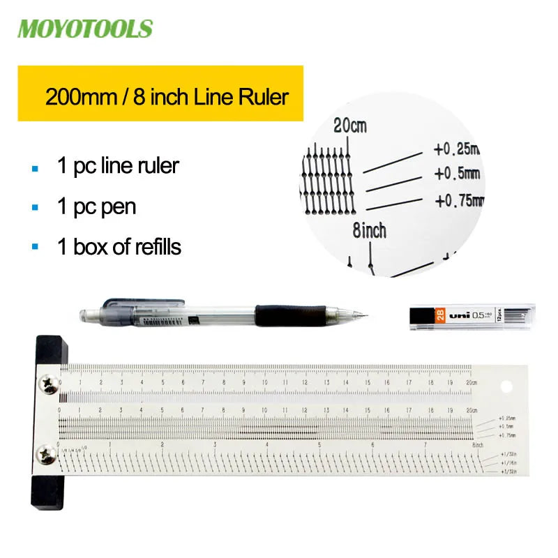 High-Precision Scale Ruler T-Type Hole Ruler Stainless Woodworking 100mm 200mm Scribing Mark Line Gauge Carpenter Measuring Tool